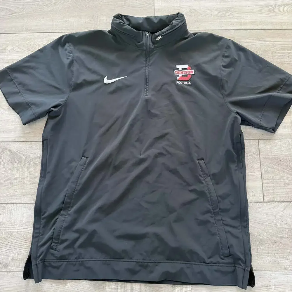 Nike Denison Big Red Football Mens L Black 1/4